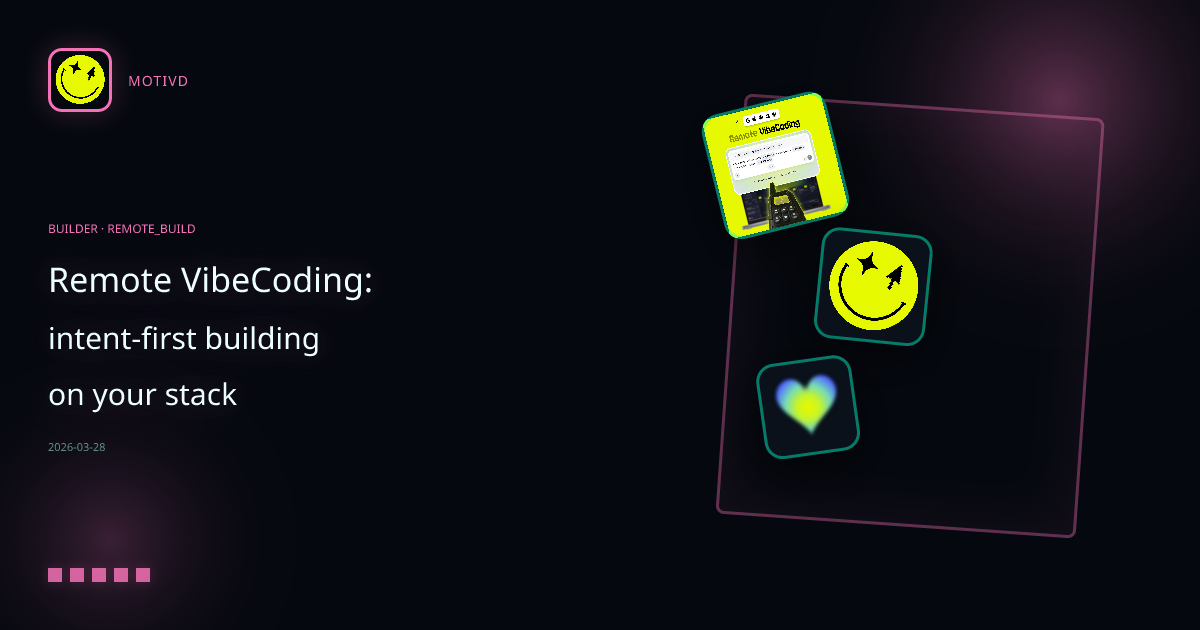 Remote VibeCoding: intent-first building on your stack