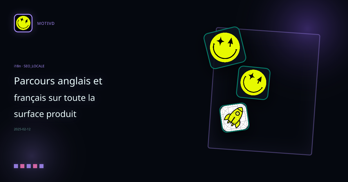 Parcours anglais et français sur toute la surface produit